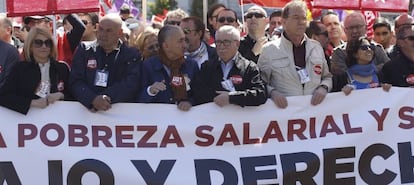 Cabecera de la manifestaci&oacute;n del pasado 1 de mayo en Madrid. 