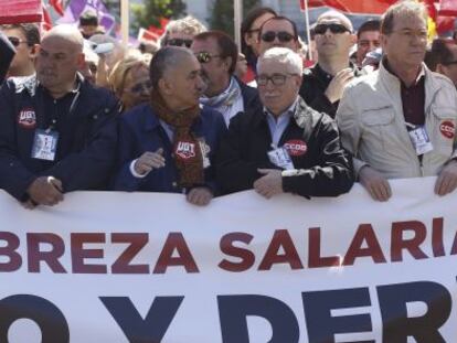 Cabecera de la manifestaci&oacute;n del pasado 1 de mayo en Madrid. 