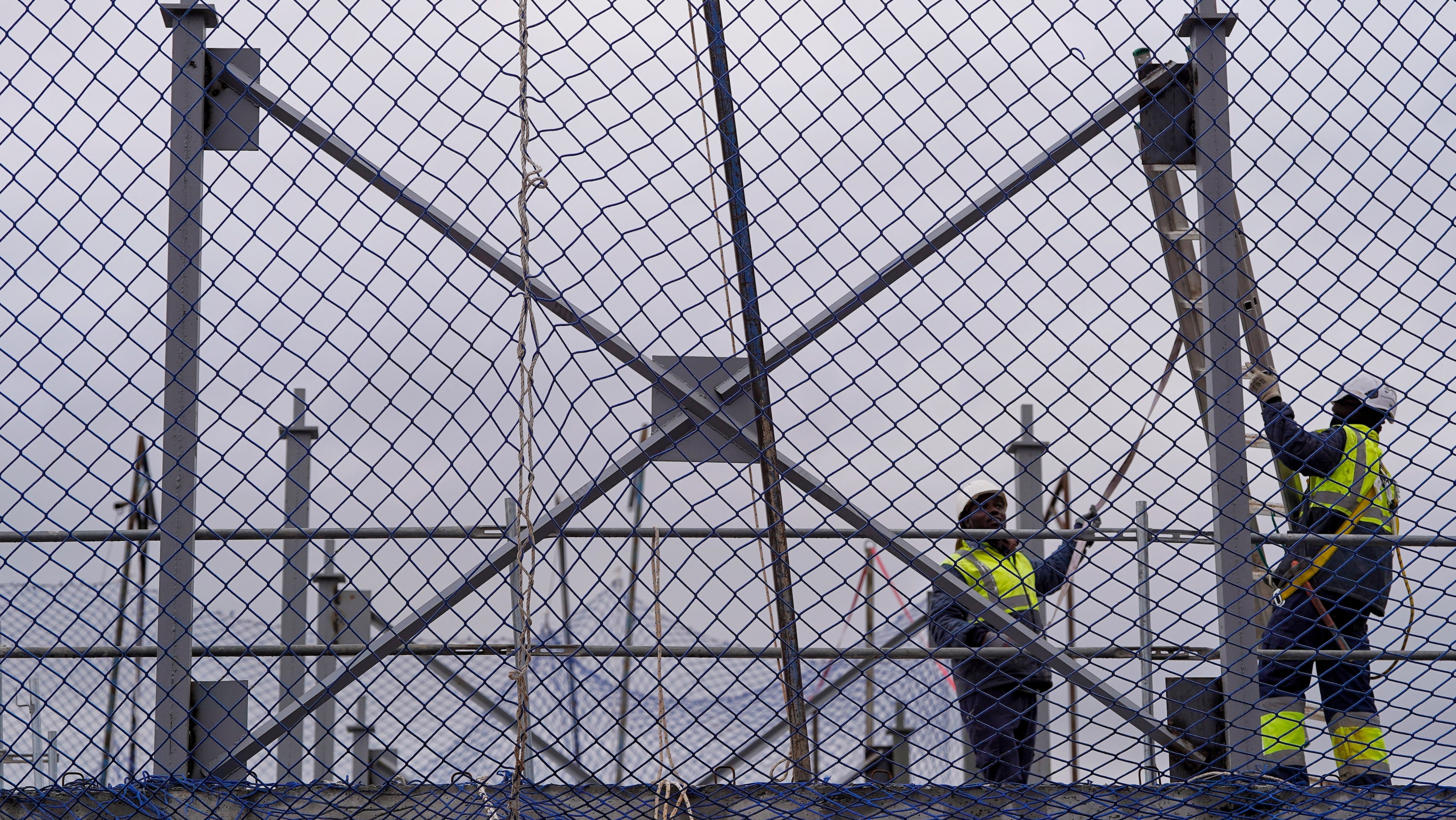 Trabajadores de la construcción en Valladolid, el pasado marzo.