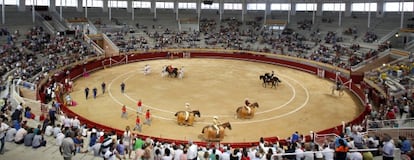 Corrida en la plaza de toros de Navalcarnero esta semana. 