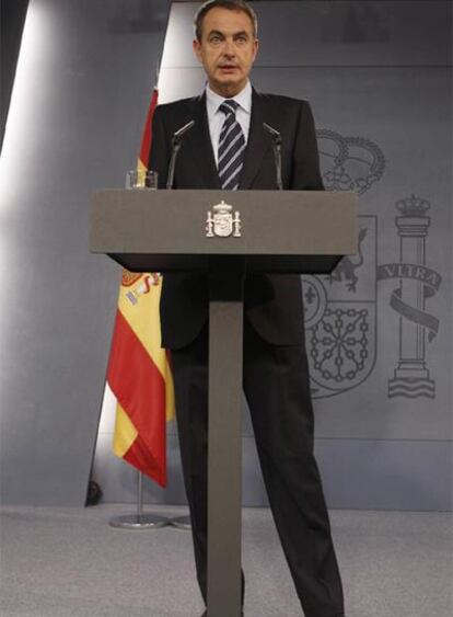 Zapatero, durante su comparecencia para valorar la sentencia del 11-M