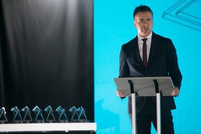 El ministro de industria Héctor Gómez interviene en la ceremonia de entrega de los Premios Prisa Motor