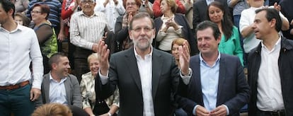Mariano Rajoy, durante su acto con militantes en Finestrat (Alicante), este s&aacute;bado.