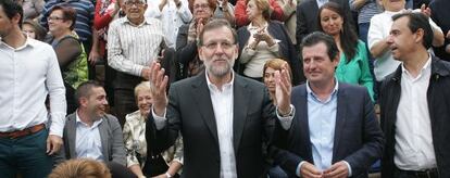 Mariano Rajoy, durante su acto con militantes en Finestrat (Alicante), este sábado.