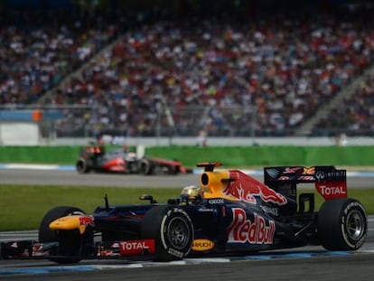 Sebastian Vettel, durante la carrera de Hockenheim.