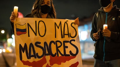 Una protesta para exigir el cese de la violencia en Colombia