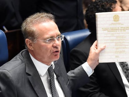 O presidente do Senado, Renan Calheiros, nesta terça.