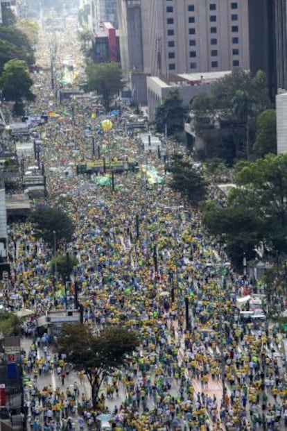 Visão da Paulista neste domingo.