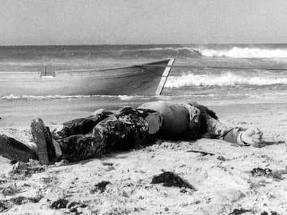 Image of the first documented migrant death in the Strait of Gibraltar.