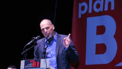 Varoufakis, en la presentación de DiEM25 en Madrid.