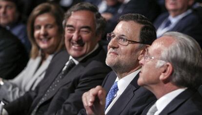 Rajoy, ayer en la clausura de la asamblea general de la CEOE.