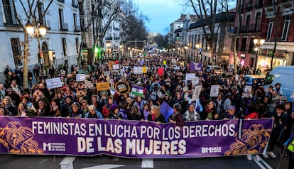 Manifestación convocada por el Movimiento Feminista de Madrid.