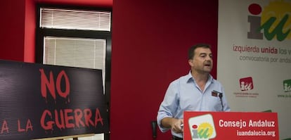 El coordinador regional de IU, Antonio Maíllo, en el Consejo Político andaluz del pasado fin de semana.
