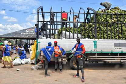 Mercado del distrito rural de Masaka. Un reciente estudio ha revelado los efectos del calentamiento global en la oferta de mano de obra y el consumo de alimentos en Uganda, donde la malnutrición es endémica y alrededor del 80% de la población depende de la agricultura para su subsistencia.