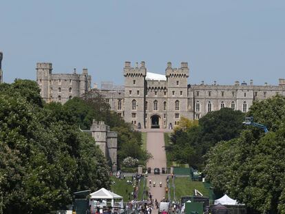 Imagen del Castillo de Windsor el jueves 17 de mayo, dos días antes de la boda de Enrique de Inglaterra y Meghan Markle.