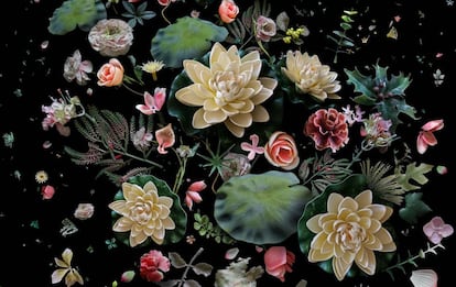 Una colección de diferentes especies de flores recolectadas de distintas playas de Hong Kong durante tres años expuesta en 'Herbarios imaginados'.