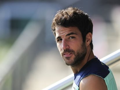 Cesc F&agrave;bregas, en la ciudad deportiva del Bar&ccedil;a.