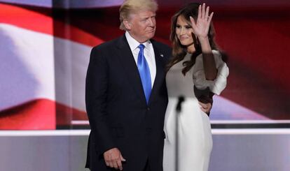 Donald Trump y Melania en la convención republicana en Cleveland.