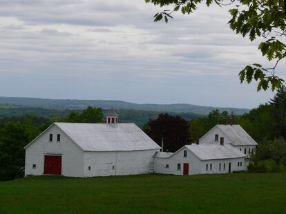 Large, old barns in Maine.