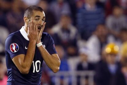 Benzema, en un partido con Francia.