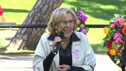 La alcaldesa de Madrid, Manuela Carmena, en la presentación de las fiestas de San Isidro 2019.