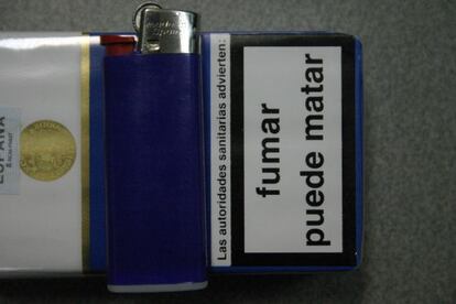 La campaña, en un paquete de tabaco.