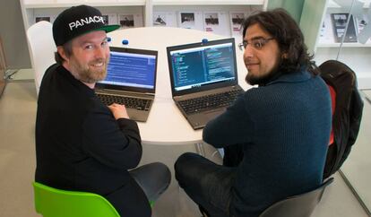 Rami Ismail y Patrice Desilets en su visita a la Universidad ESNE.