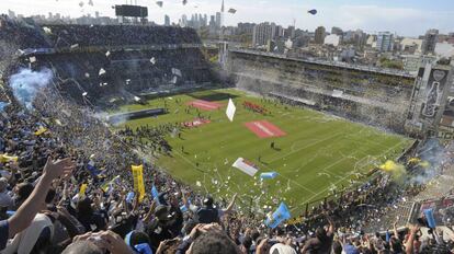 El estadio de Boca Juniors antes de un partido ante River.