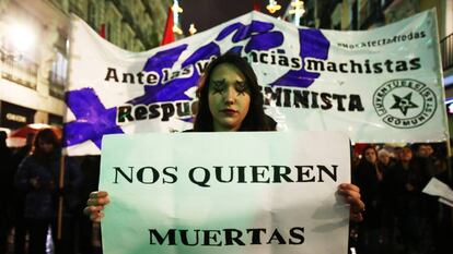 Manifestaci&oacute;n en Madrid contra la violencia de g&eacute;nero.