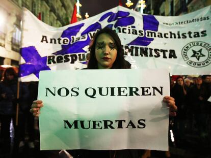 Manifestaci&oacute;n en Madrid contra la violencia de g&eacute;nero.