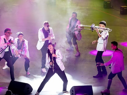 El grupo argentino Los Caligaris durante un concierto en México, el pasado agosto.