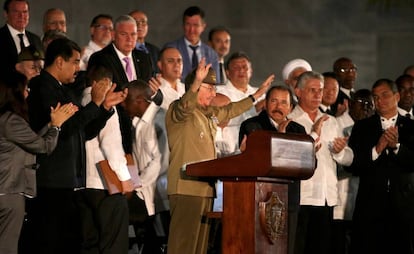 Raúl Castro during his address on Tuesday.