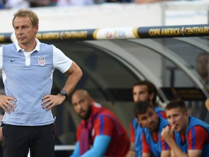 Klinsmann, durante el partido contra Paraguay.