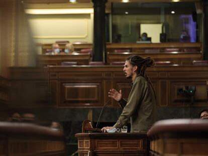 El diputado de Unidas Podemos Alberto Rodríguez en una sesión en el Congreso de los Diputados, el pasado 14 de octubre.