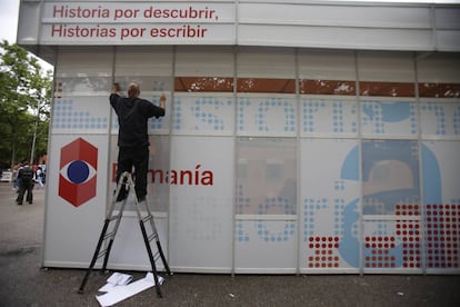 Pabellón de Rumanía en la Feria del Libro de Madrid.