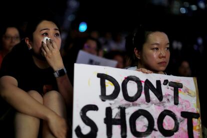 Manifestantes en Hong Kong el 14 de junio.