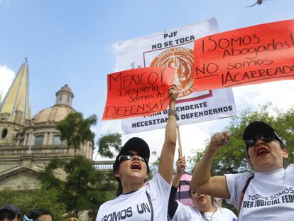 protesta de trabajadores del Poder Judicial de México