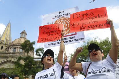protesta de trabajadores del Poder Judicial de México