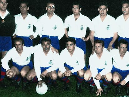 El Barcelona en la primera Copa de Ferias, en 1956.