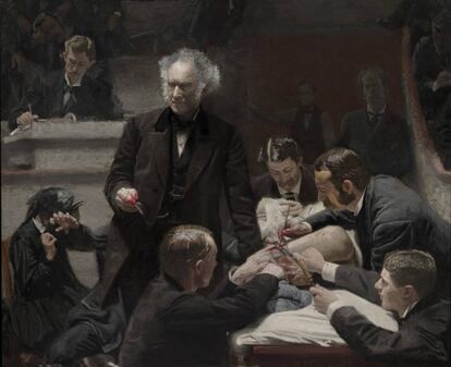 El cuadro 'La clínica Gross', pintado por Thomas Eakins en 1875. 