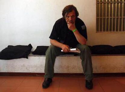 Emir Kusturica, momentos antes del concierto con su No Smoking Orchestra ayer en el Festimad.