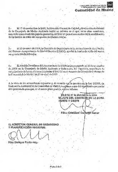 Escrito de Enrique Porto agilizando el expediente del SAU 21 de El Molar.