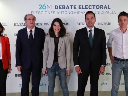 Debate electoral de los candidatos a la Comunidad de Madrid, organizado por EL PAÍS y la Cadena SER.