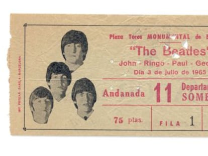 Entrada del concert de The Beatles a la plaça Monumental de Barcelona.