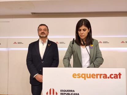 El conseller de Acción Exterior, Alfred Bosch, y la portavoz de ERC, Marta Vilalta.