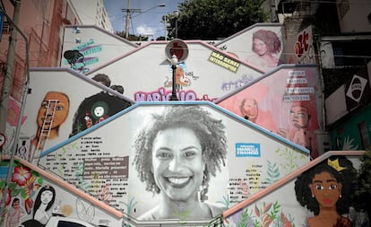 Mural em São Paulo em homenagem a Marielle Franco