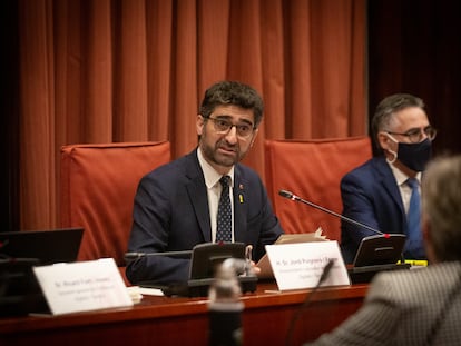 Puigneró, este miércoles en el Parlament