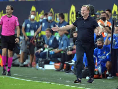 Ronald Koeman, en el partido del Barcelona frente al Cádiz en el Nuevo Mirandilla.