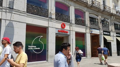 Una tienda de Vodafone en Madrid.