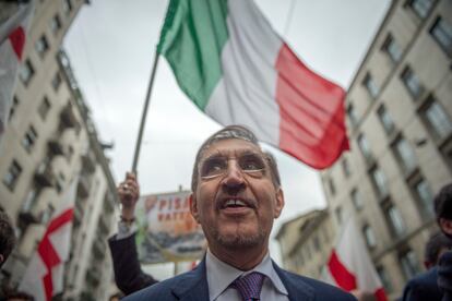 El exministro italiano Ignazio Benito Maria La Russa, durante una manifestación en Milán en 2015.